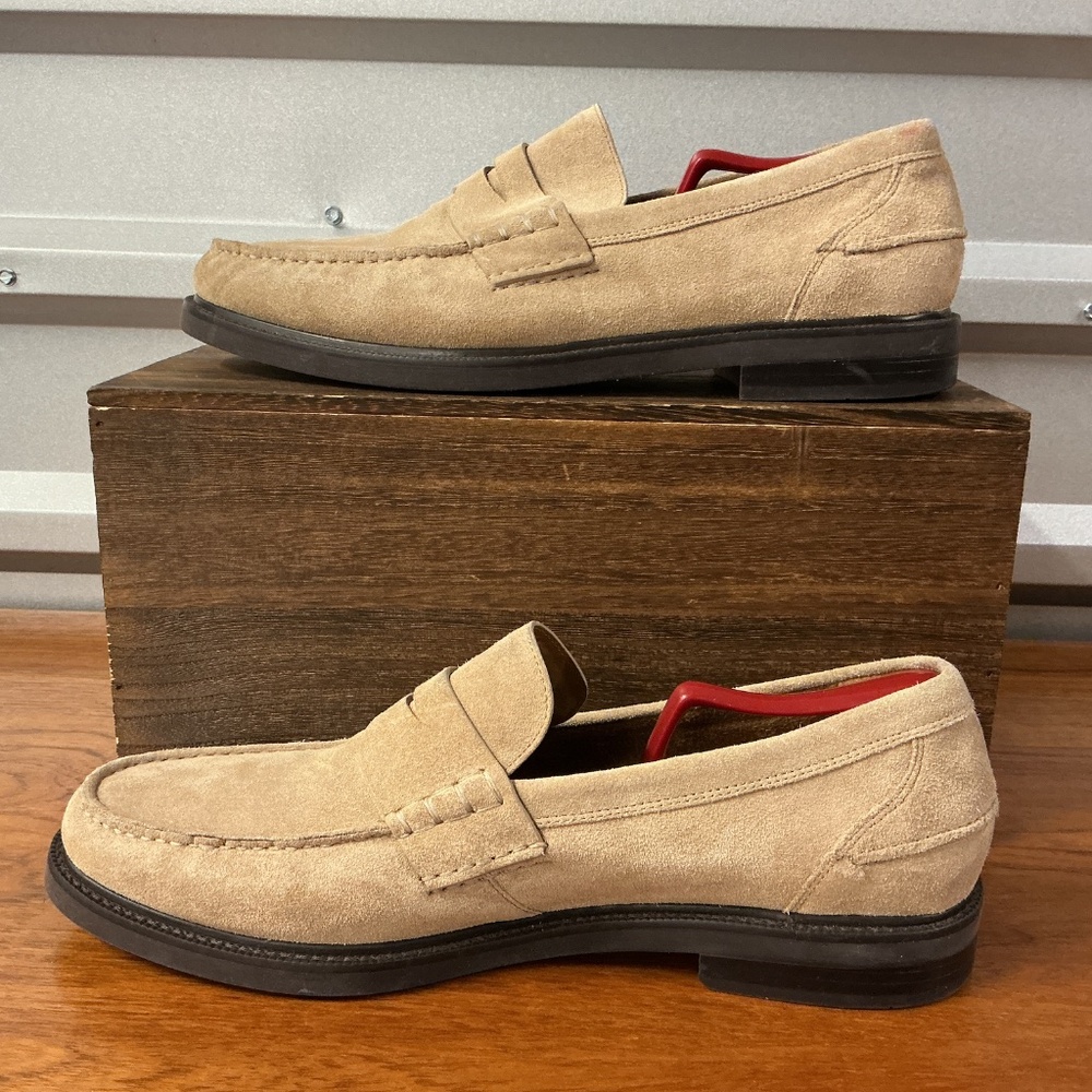 Cole Haan Men Tan Suede Pinch Prep Penny Loafer C39776 Size 12 - Picture 2 of 7